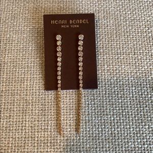 Henri Bendel Crystal & Rose Gold Earrings
